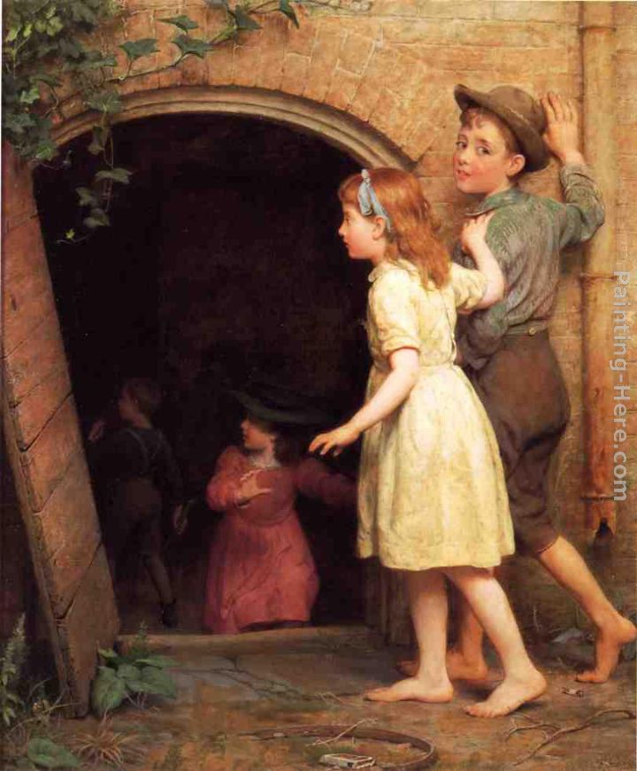 The Haunted Cellar (Who's Afraid) painting - Seymour Joseph Guy The Haunted Cellar (Who's Afraid) art painting